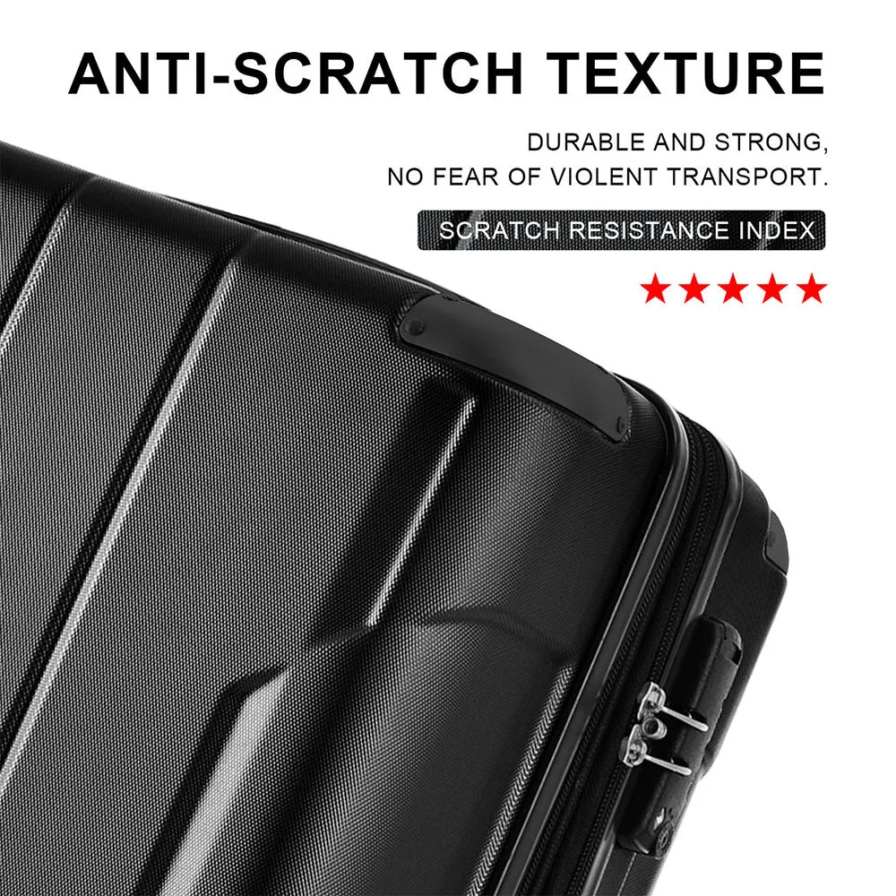 24In Expandable Lightweight Spinner Suitcase with Corner Guards - Silver Corner Protectors
