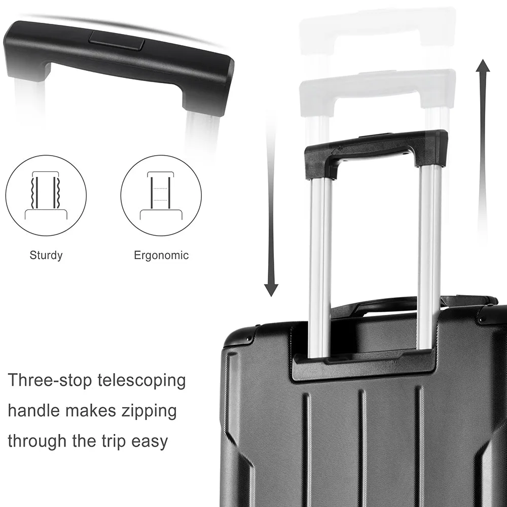 24In Expandable Lightweight Spinner Suitcase with Corner Guards - Silver Corner Protectors