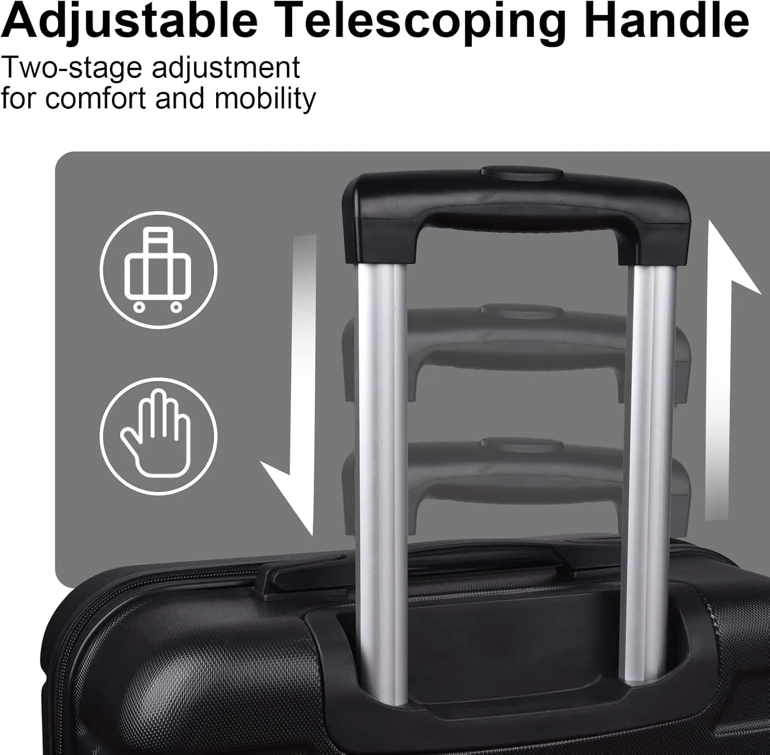 3 Piece Hardshell Luggage Suitcase Sets Hardside Carryon Luggage Set with 360 Degree Spinner Wheels for Travel (20"/24"/28") Black As Shown One Size