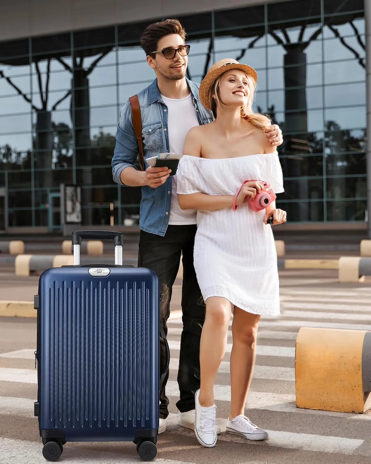 3 Piece Luggage Sets Expandable, Hardshell Travel Suitcase with Double Spinner Wheels and TSA Lock
