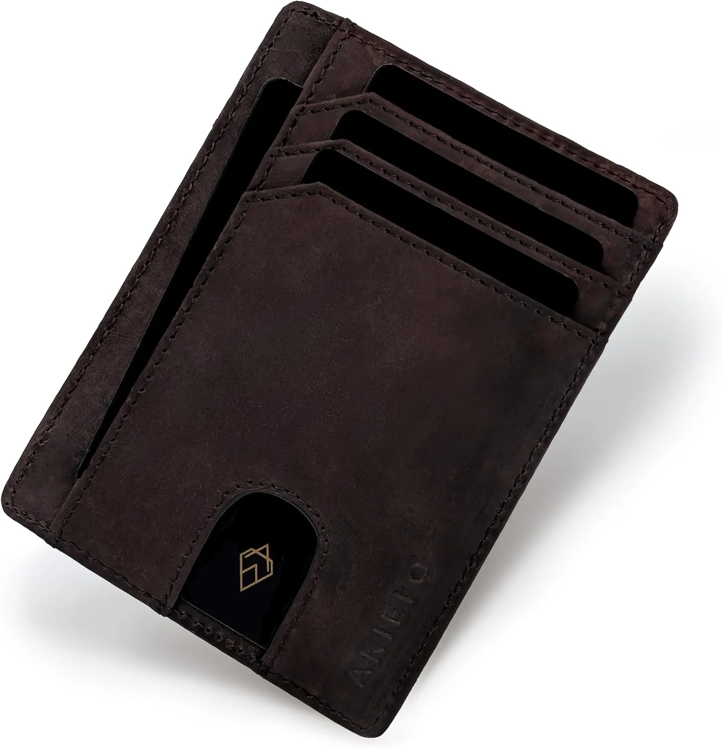 AKIELO RFID Blocking Credit Card Holder and Gift Box  Slim Wallets for Men  Minimalist Card Wallet (Bravo Collection)