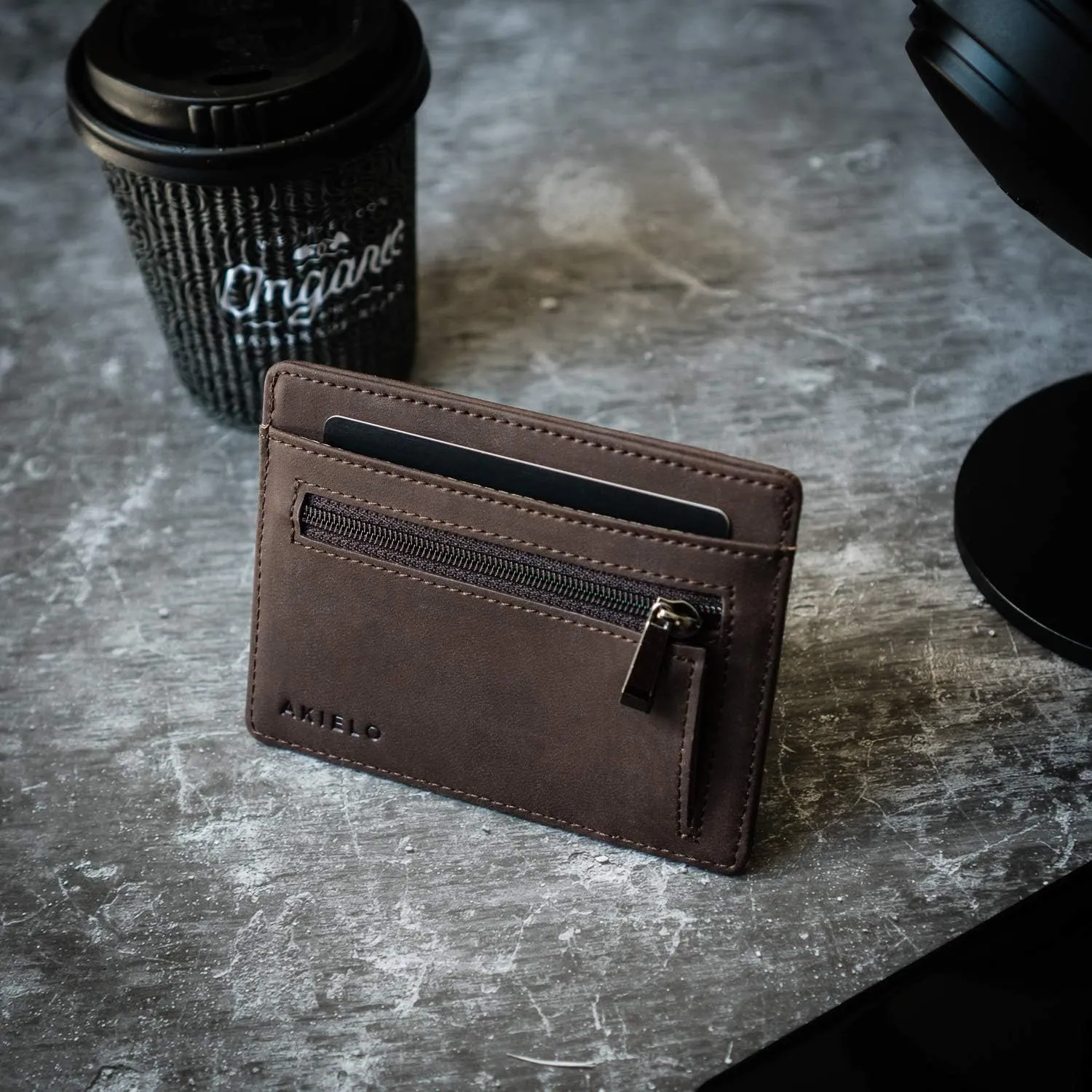 AKIELO RFID Blocking Credit Card Holder and Gift Box  Slim Wallets for Men  Minimalist Card Wallet (Bravo Collection)