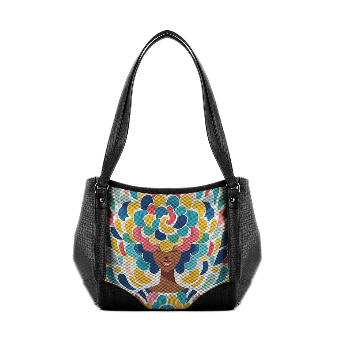 Black Leather Tote pretty lady