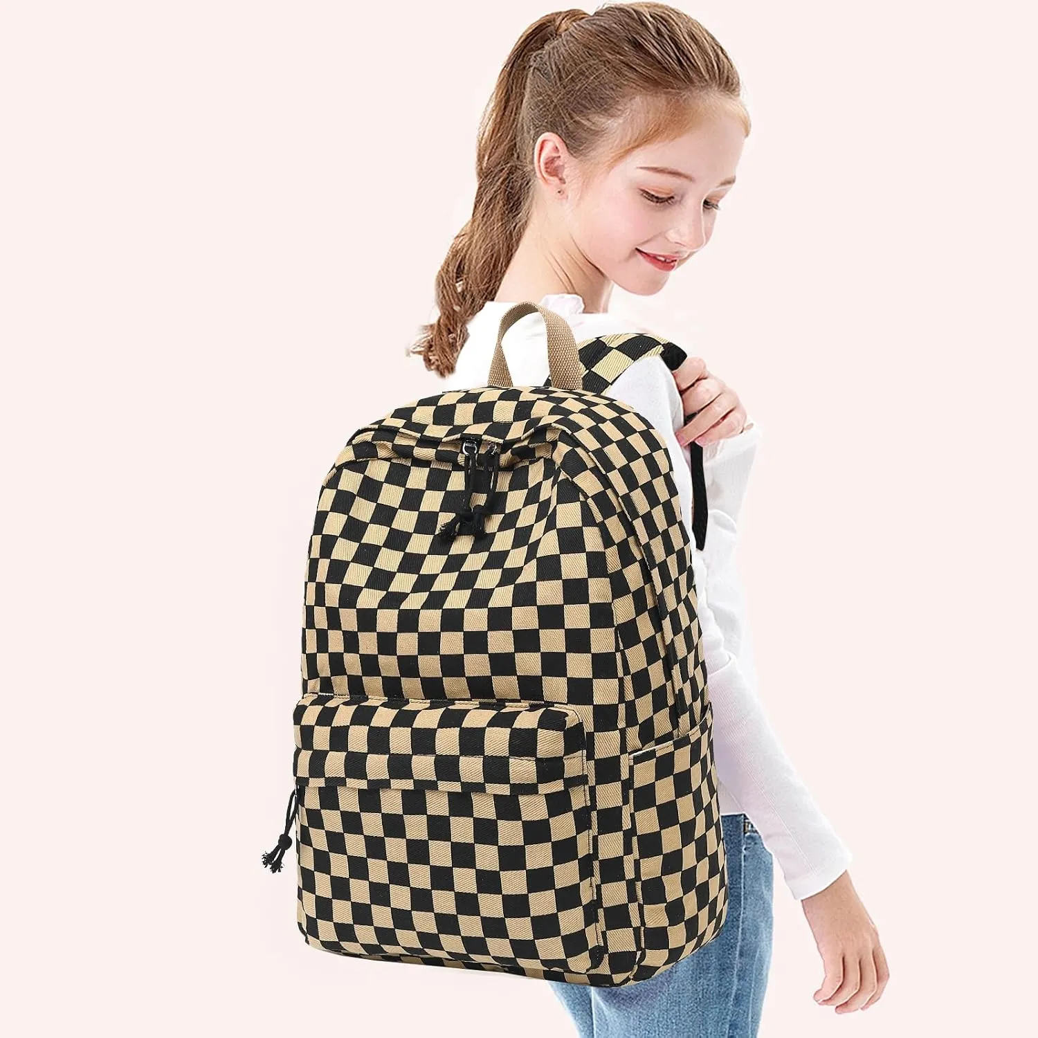 Bluboon Backpack for School Girls Women, Cute Corduroy Laptop Bookbag for Kids Teens, Durable Girls Lightweight Backpack