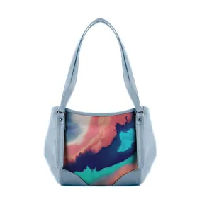 Blue Leather Tote Bag Art