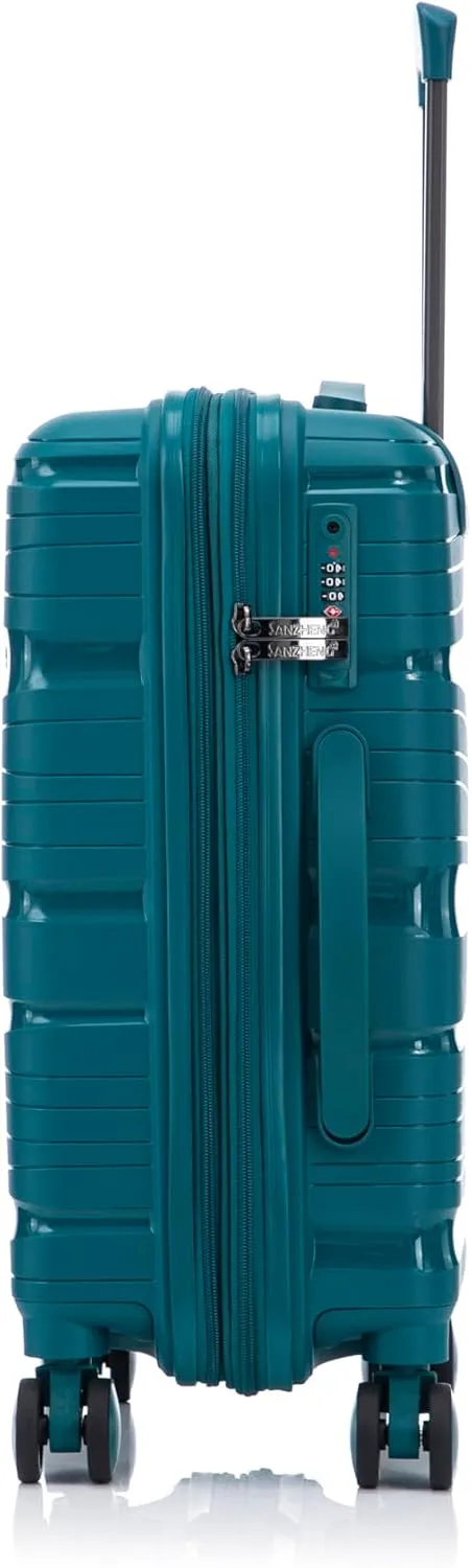 Carry-On Suitcase  20 Inch Lightweight Hard Shell Travel Luggage for Women and Men, Spinner Wheels & TSA Lock (Dark Green, 20 inch carry-on)