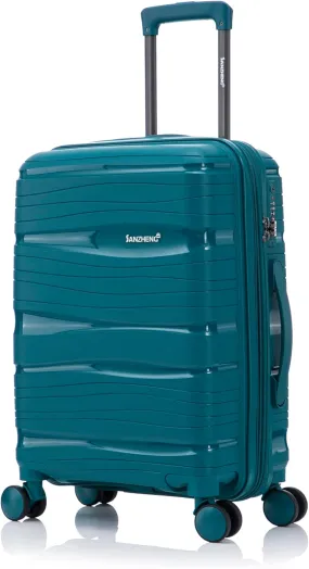 Carry-On Suitcase  20 Inch Lightweight Hard Shell Travel Luggage for Women and Men, Spinner Wheels & TSA Lock (Dark Green, 20 inch carry-on)