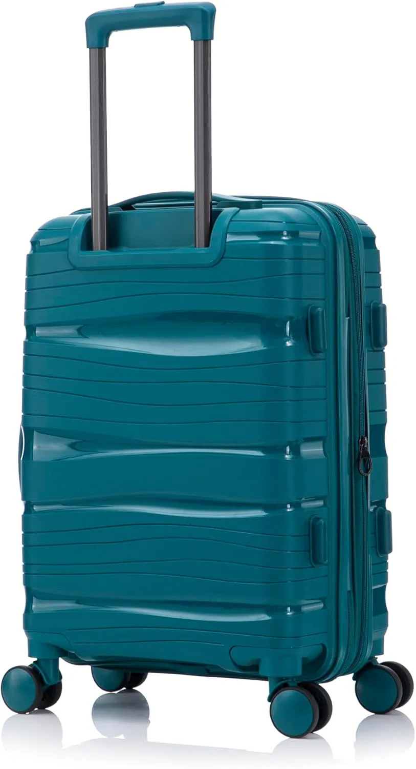 Carry-On Suitcase  20 Inch Lightweight Hard Shell Travel Luggage for Women and Men, Spinner Wheels & TSA Lock (Dark Green, 20 inch carry-on)