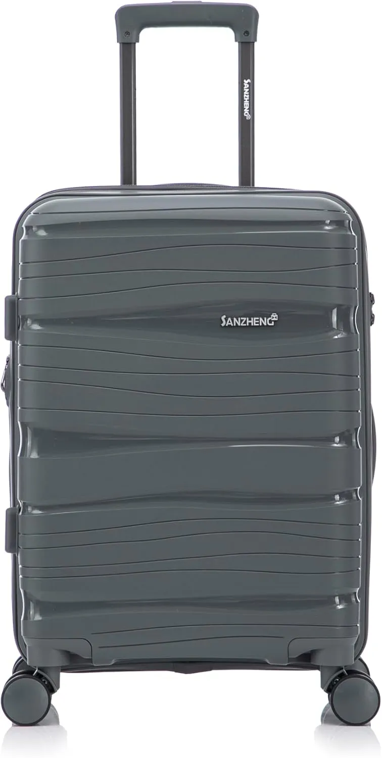 Carry-On Suitcase  20 Inch Lightweight Hard Shell Travel Luggage for Women and Men, Spinner Wheels & TSA Lock (Dark Grey, 20 inch carry-on)