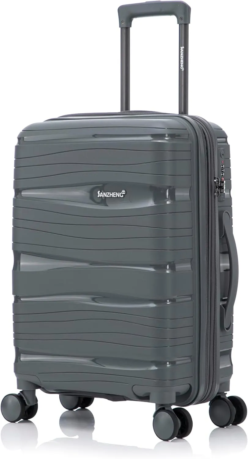 Carry-On Suitcase  20 Inch Lightweight Hard Shell Travel Luggage for Women and Men, Spinner Wheels & TSA Lock (Dark Grey, 20 inch carry-on)