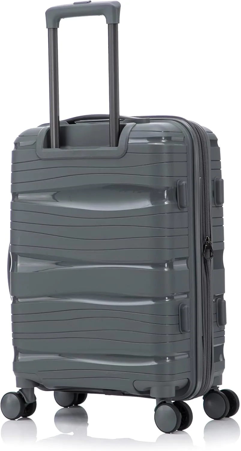 Carry-On Suitcase  20 Inch Lightweight Hard Shell Travel Luggage for Women and Men, Spinner Wheels & TSA Lock (Dark Grey, 20 inch carry-on)