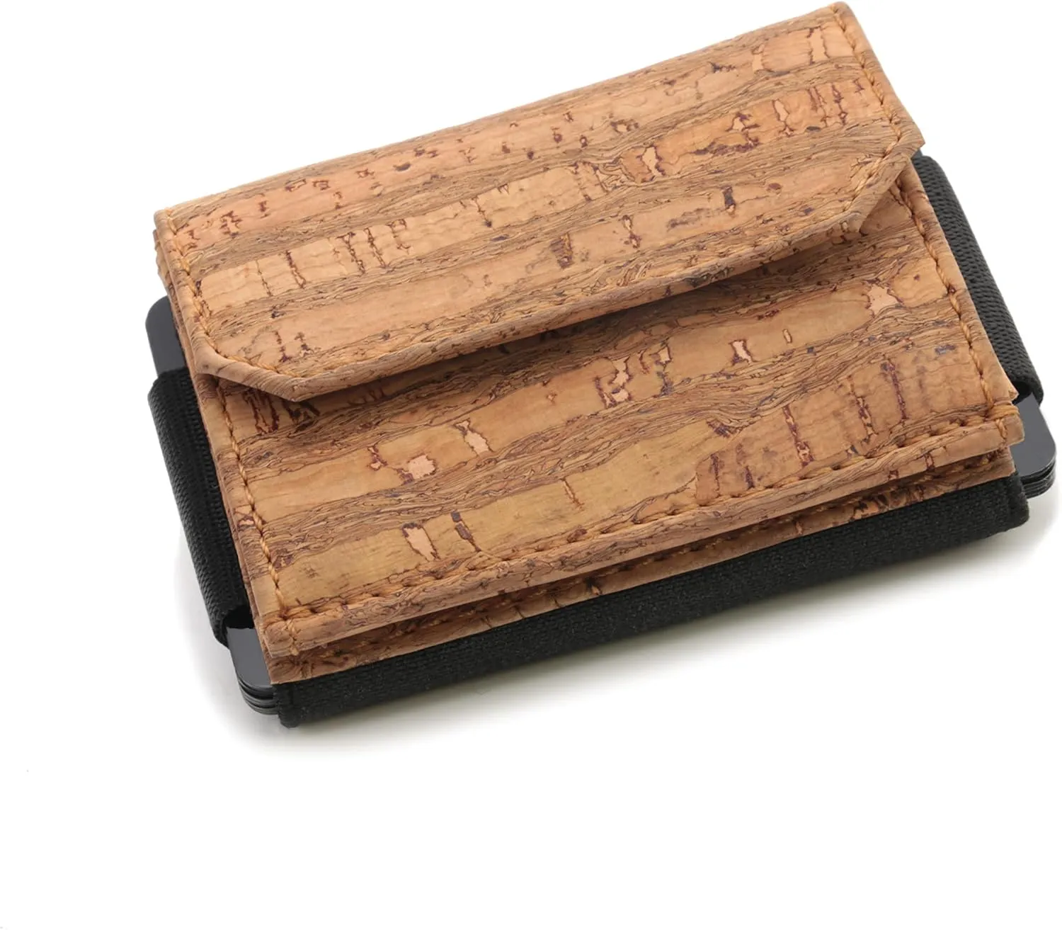 Fa.Volmer  Men's Mini Wallet with Removable Coin Pocket, Slim Wallet Made of Buffalo Leather or Cork, RFID NFC Protection