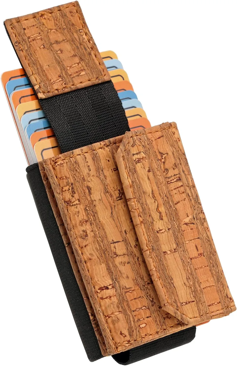Fa.Volmer  Men's Mini Wallet with Removable Coin Pocket, Slim Wallet Made of Buffalo Leather or Cork, RFID NFC Protection