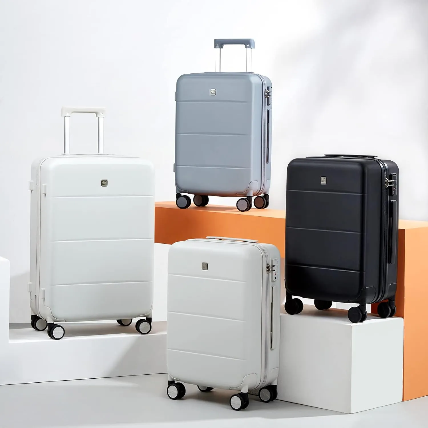 Hanke 26 Inch Luggage Large Suitcase With Spinner Wheels Tsa Luggage Suitcases Hard Case Luggage For Women & Men Rolling Checked Luggage(Smoke White)