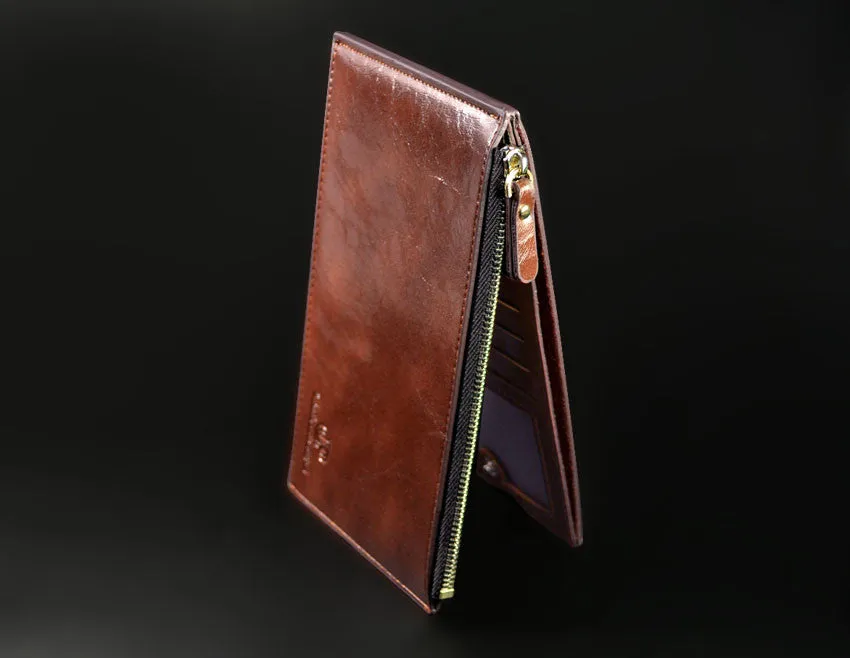 Hot unisex genuine leather men wallets clutch Selling Fashion money clip men wallets and purses