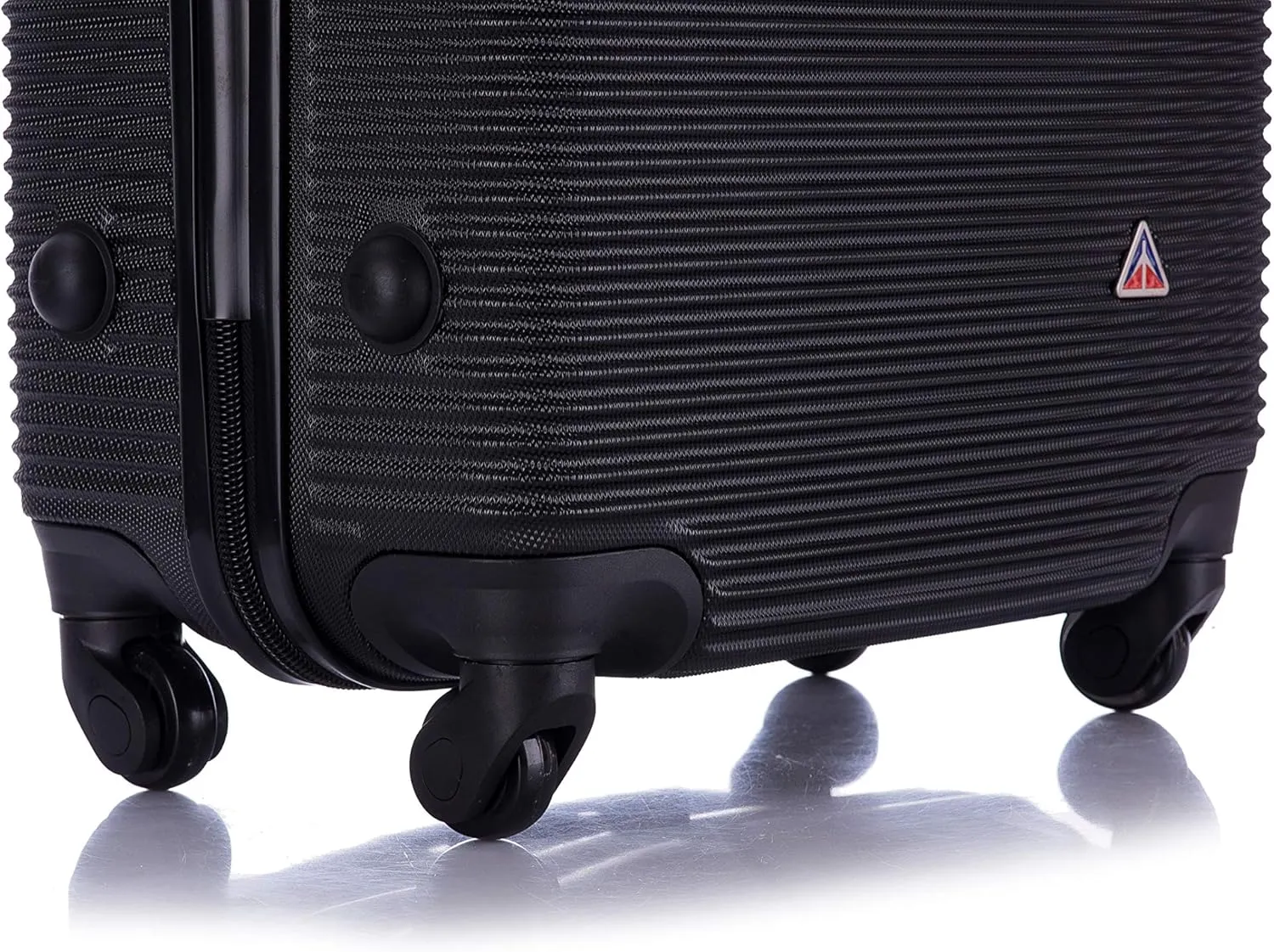 InUSA ROYAL Hardside Luggage Set with Spinner Wheel | Spacious Travel Suitcases with Ergonomic GEL Handle and Studs | (20/28/32) 3 Piece Luggage Set | Black