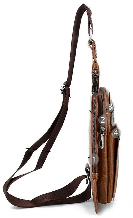 Men's Casual Shoulder Bag With Hole For Headphones