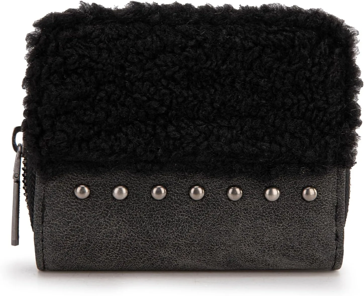 Montana West  Wrangler Credit Card Wallet Bifold Card Case Pouches for Women, Fluffy Black, Minimalist