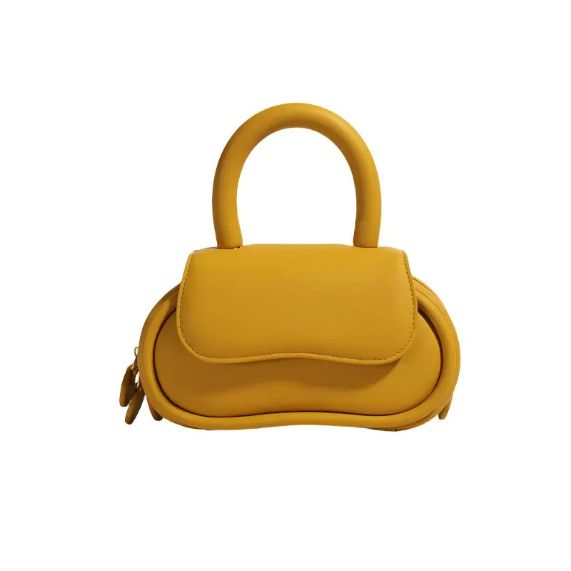 Oval Shaped Genuine Leather Handbag