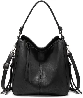 Realer Hobo Crossbody Bags for Women Designer Leather Hobo Handbags Retro Large Size Shoulder Bag Bucket Purse