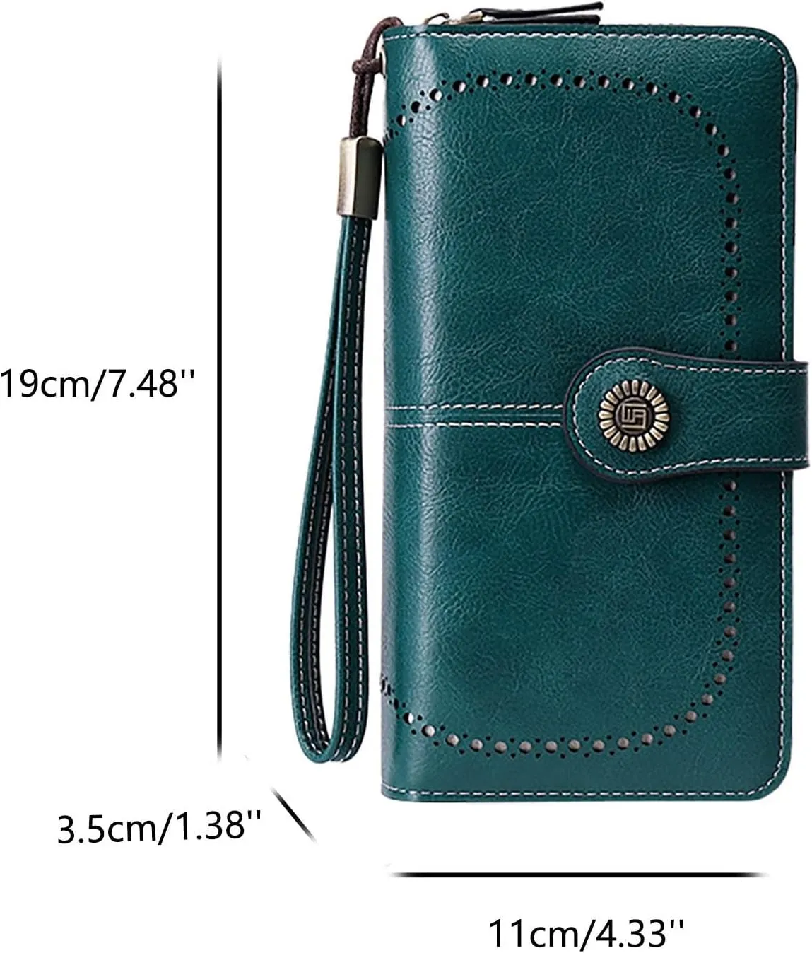Rfid Wallet Women, Leather Wallet Wristlet, Rfid Blocking Large Capacity Zip Around Bifold Clutch Purses Credit Card Wallet