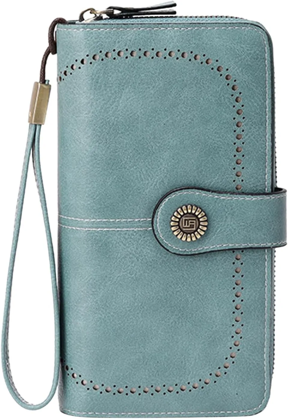 Rfid Wallet Women,Leather Large Capacity Rfid Blocking Zip Around Bifold Red Wallets for Mom Women Ladies Girls