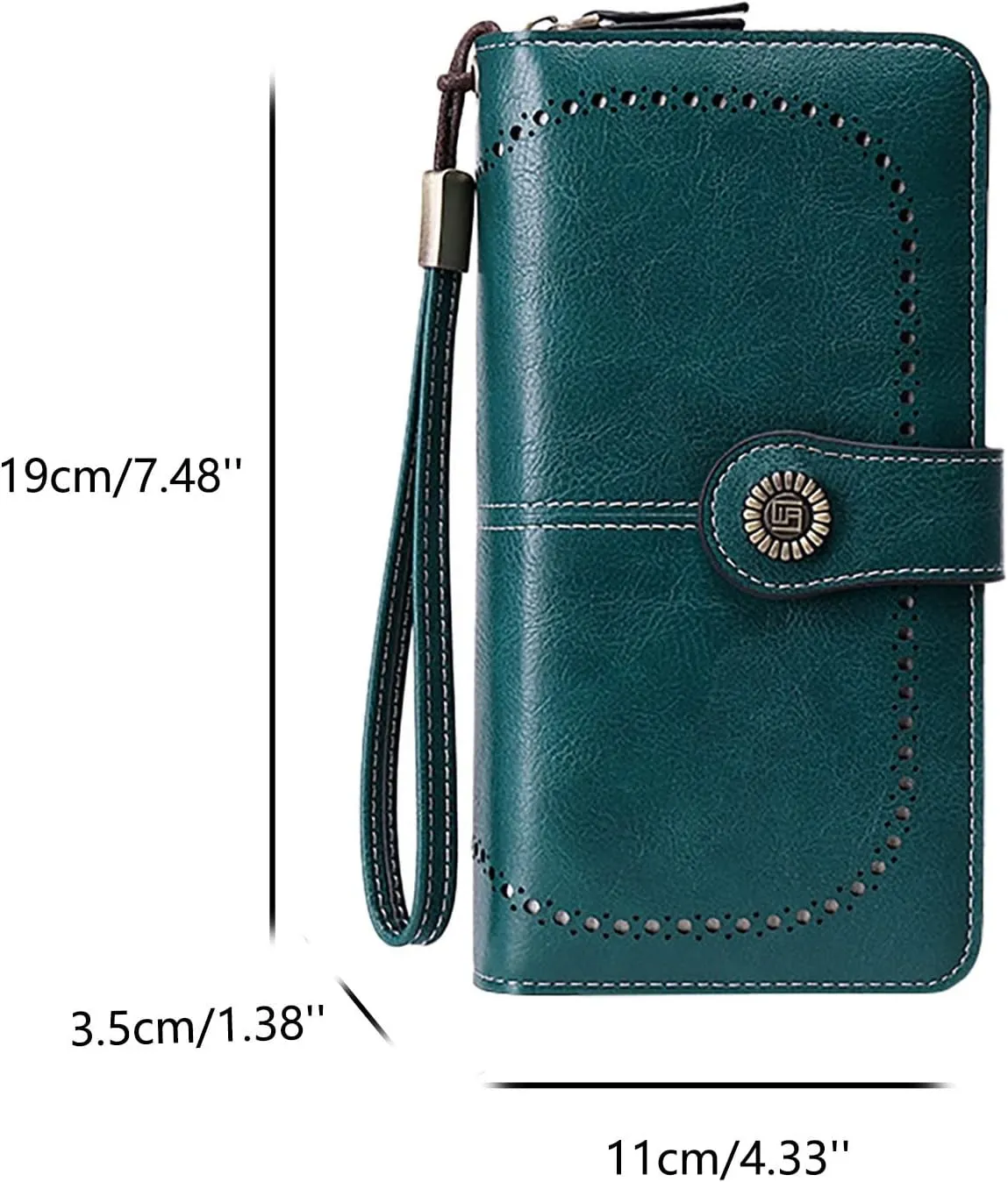 Rfid Wallet Women,Leather Wallet Wristlet for Women,Zip Around Bifold Rfid Blocking Large Capacity Clutch Purses Credit Card Wallet,Travel Wallet for Girls Women Ladies Mom, Green