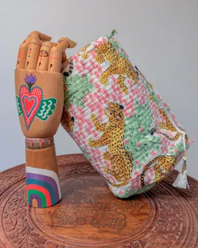 Tiger pink l Handmade Quilted Cotton Bag