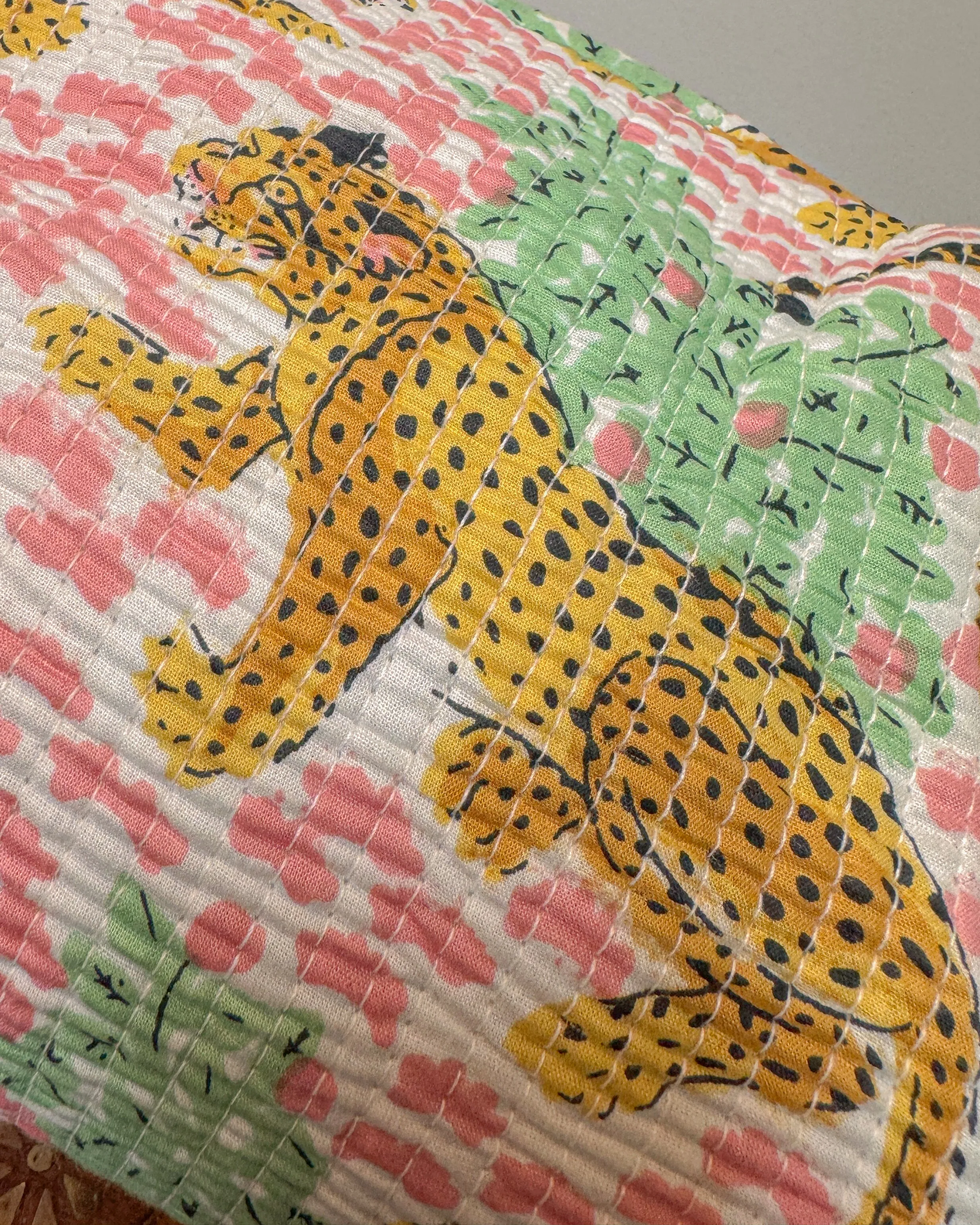 Tiger pink l Handmade Quilted Cotton Bag