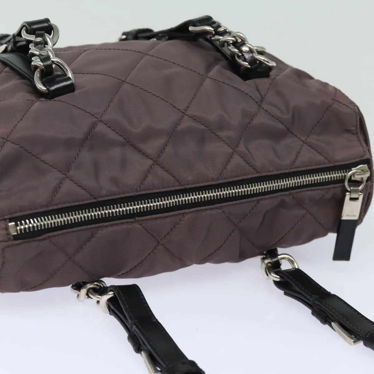 Trendy Inspired Prada Chain Shoulder Bag Nylon Purple Auth 79154