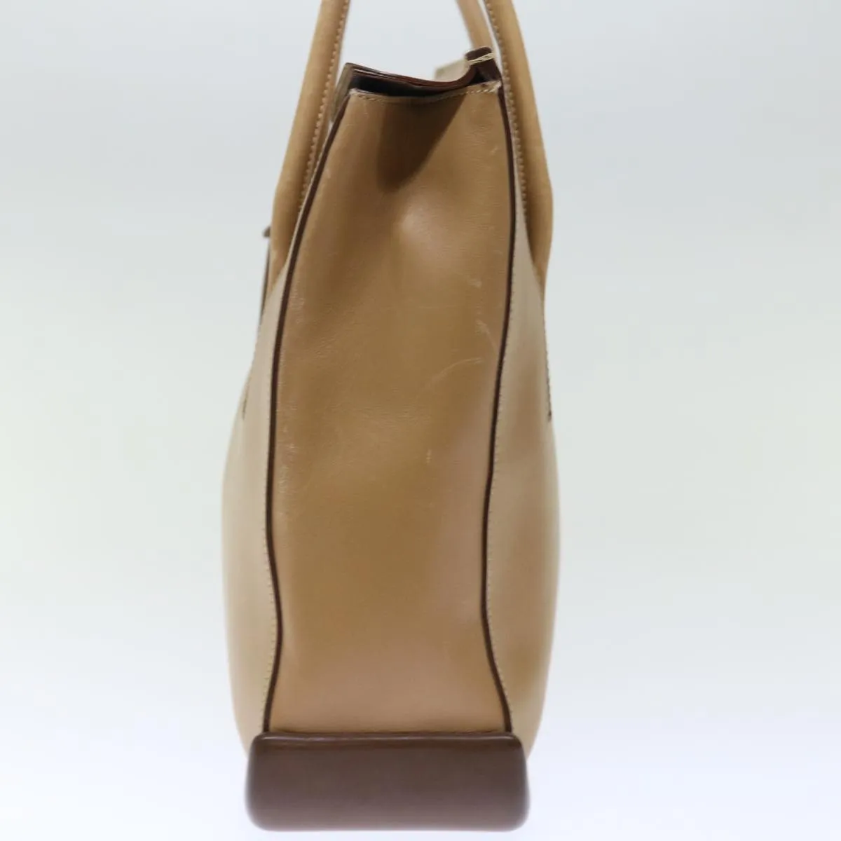 Trendy Inspired Prada Shoulder Bag Leather Khaki Auth 72013