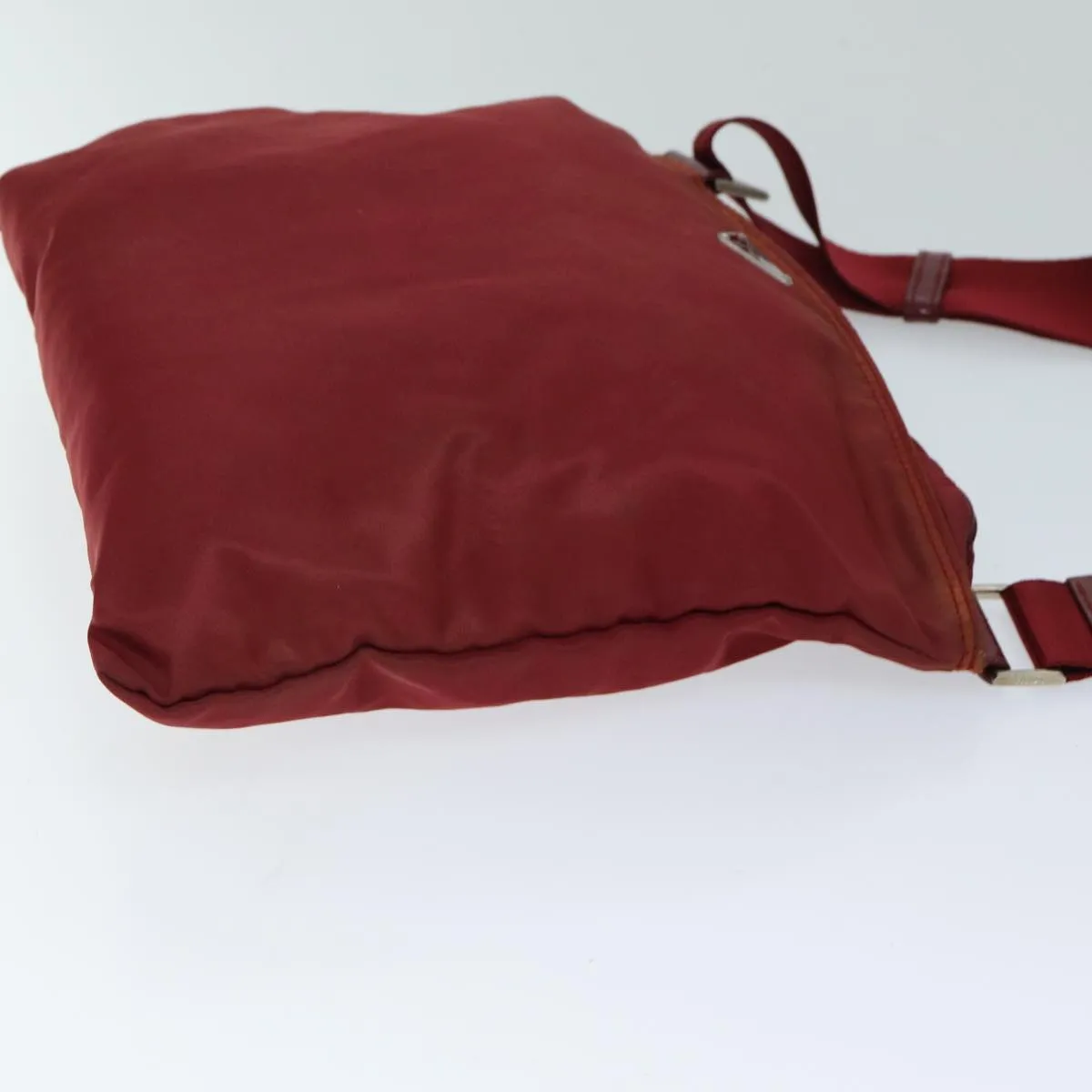 Trendy Inspired Prada Shoulder Bag Nylon Red Auth 77080
